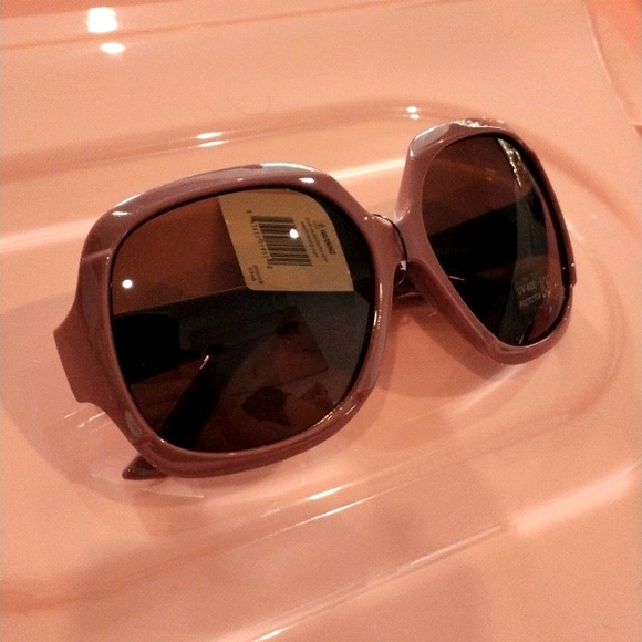 Sunglasses Dark Pinkish Brown Tan Oversized Round Square Full Rim Glam Summer - Picture 4 of 11